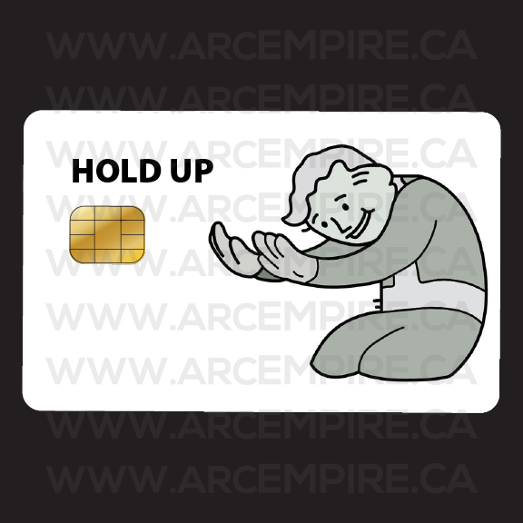 'Hold Up' Vault Boy Chip Card Vinyl Wrap - 2 Skins