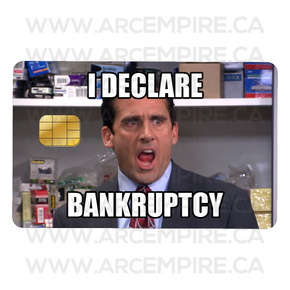 'I Declare Bankruptcy' Chip Card Vinyl Wrap - 2 Skins