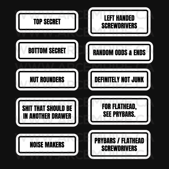 Toolbox Label Sticker Bundle – Pack 2