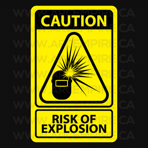 "Caution - Risk Of Explosion" Welder Sticker