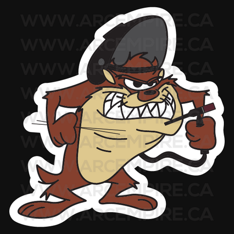 "Welding Tasmanian Devil" Sticker