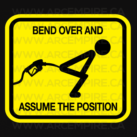 "Bend Over and Assume the Position" Sticker